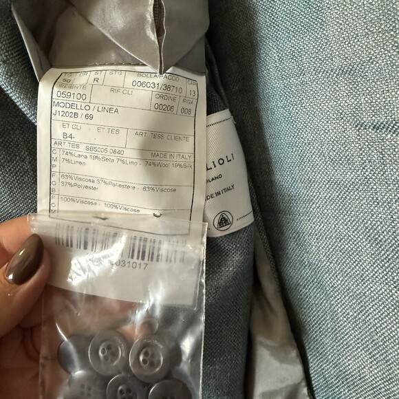 Boglioli Wool-Linen-Silk Sport Coat Size US 40R (EU 50) NWT Light Blue $1725 - Picture 6 of 8